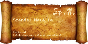 Szénási Natália névjegykártya